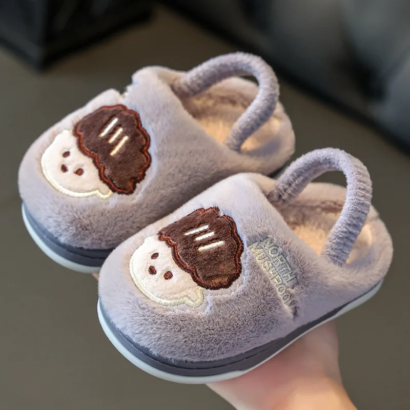 Children\'s Cotton Slippers Winter Warm Indoor Slides for Girls Cute Princess Cartoon Home Shoes Baby Non-slip Slippers Kids 1-8Y