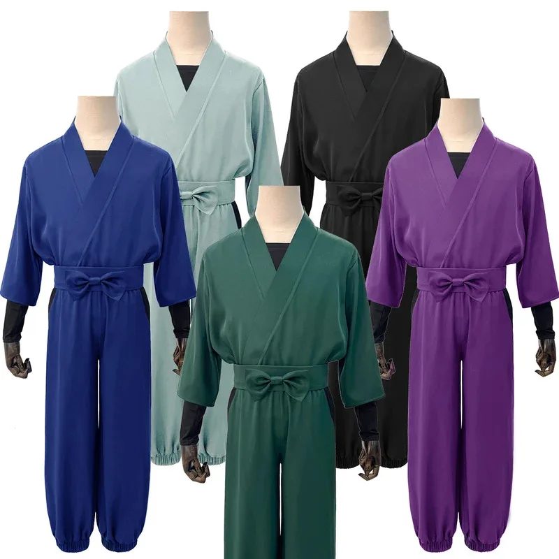 

LQHOLOUN Nintama Rantaro Anime Ninja Costume Adult Version 5 Colors Black Purple Green Blue Light Green Cos Convention Halloween