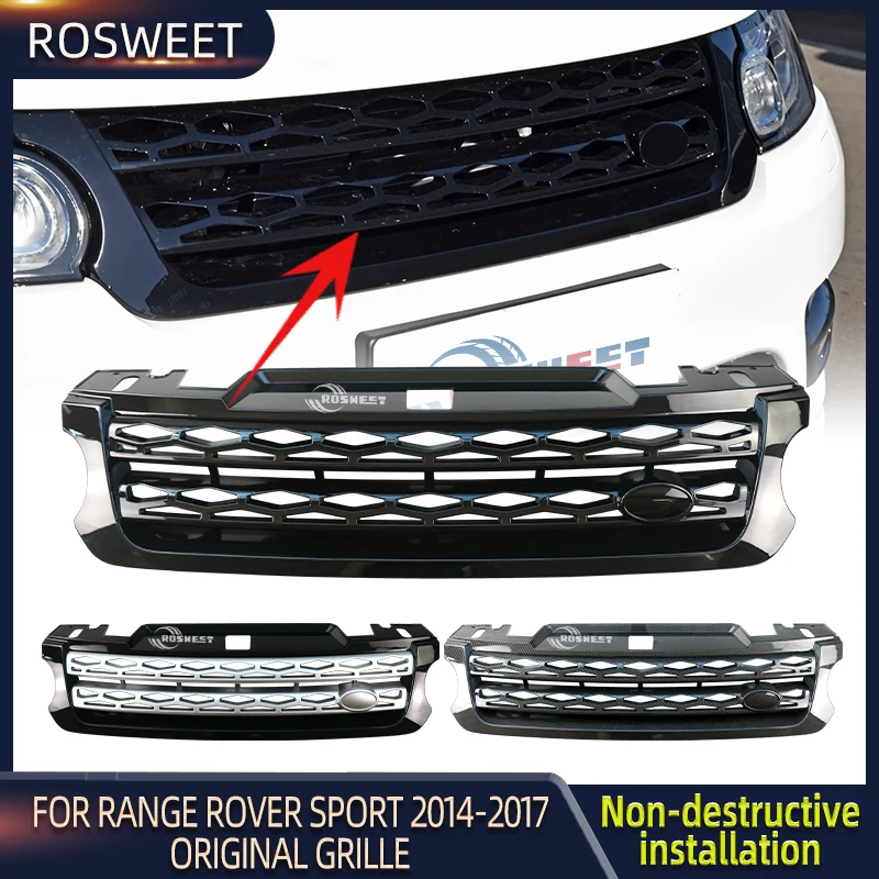 Original Grille For Land Rover Range Rover Sport 2014-2017 Front Bumper Racing Grill Intake Hood Cover Mesh Grid Car Accessories