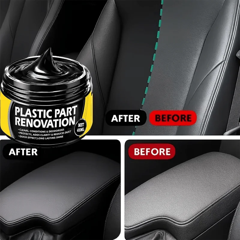 Plastic Repair Agent: Black Restorer, Glossy Anti‑Dust, Easy‑Apply for Plastics, Interiors & Leather, Repairs & Shines