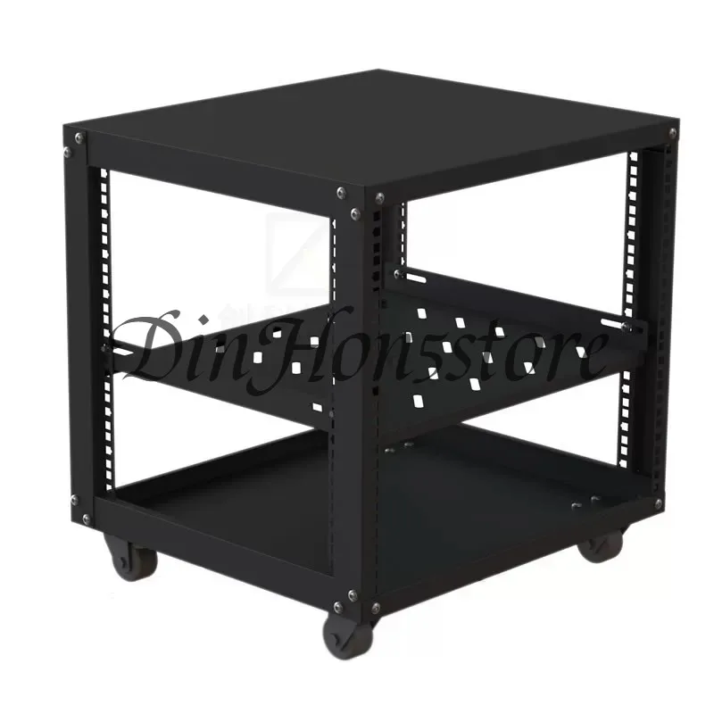 12U 9U Microphone Cabinet Simple Open 19 Inch Mobile Amplifier Audio Rack Equipment Case