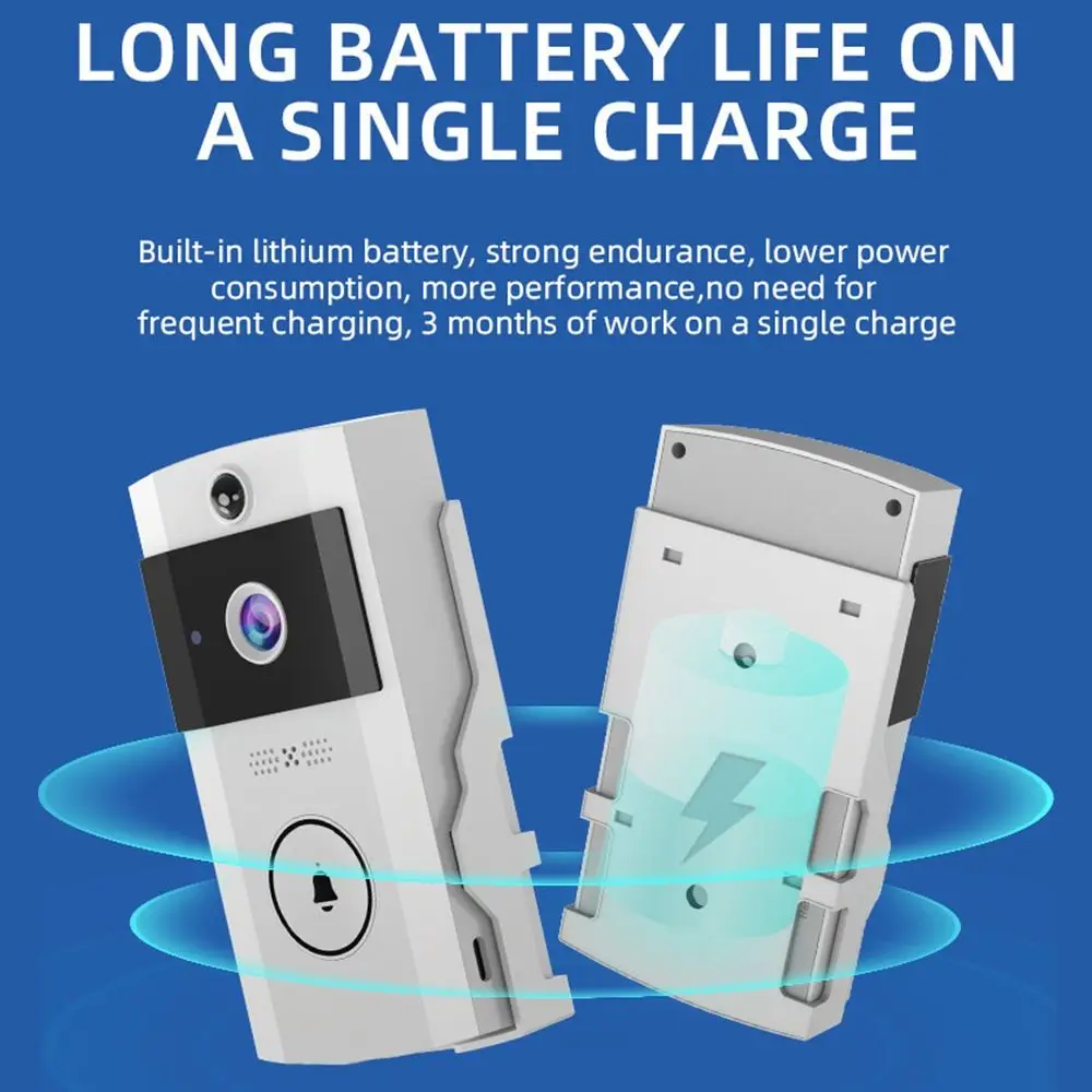 Waterproof Visual Intercom Doorbell Wireless Home Security Front Door Camera Solar Power 2-Way Intercom Smart Home Doorbell