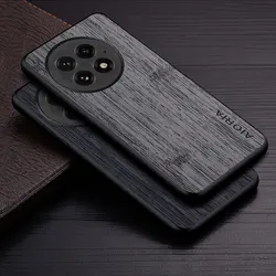 Case for Oneplus 13 5G funda bamboo wood pattern Leather phone cover Luxury coque for oneplus 13 case capa