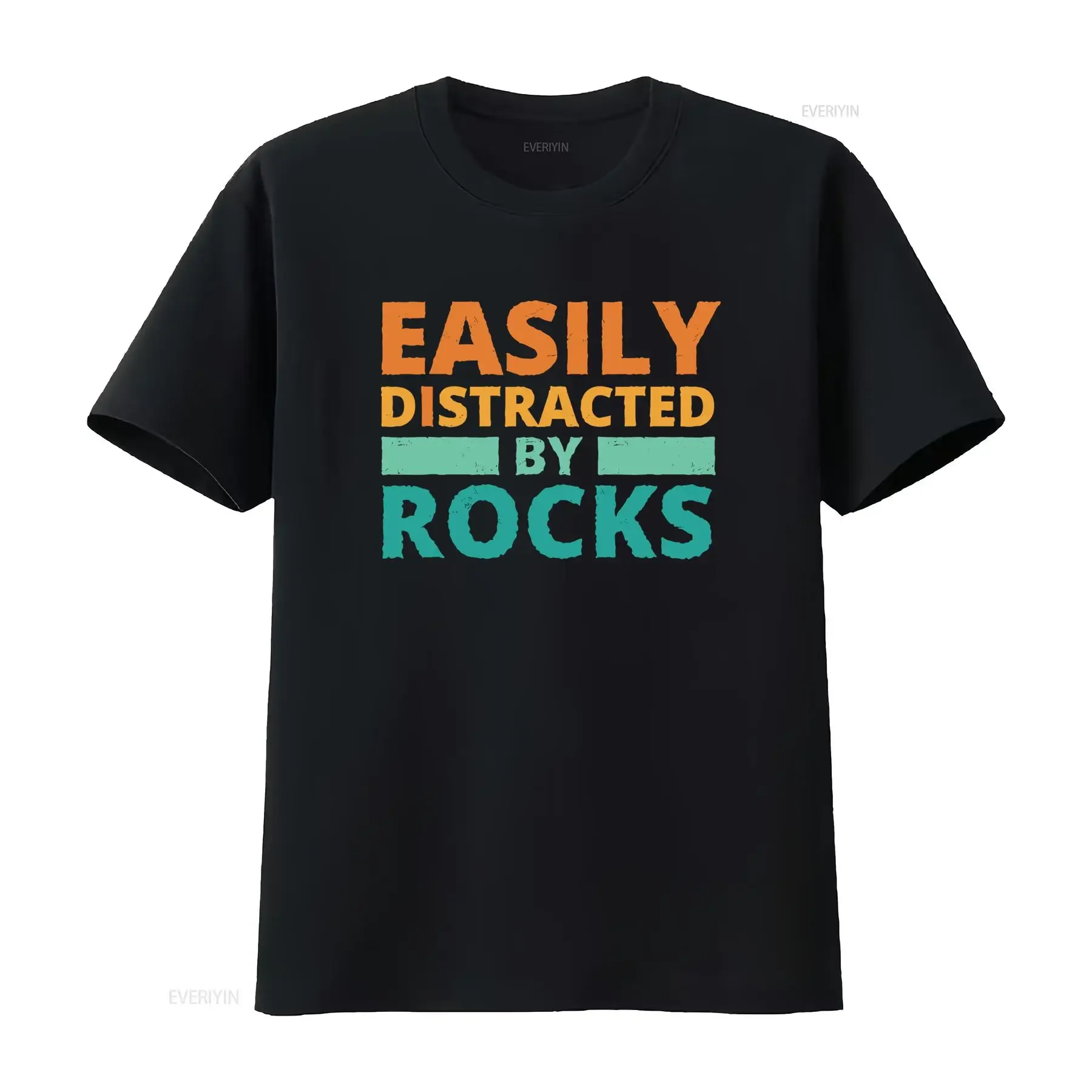 Vintage Retro Funny Easily Distracted By Rocks Geology Rock Lover Print Casual T Shirt vintage Washed Unisex Breathable