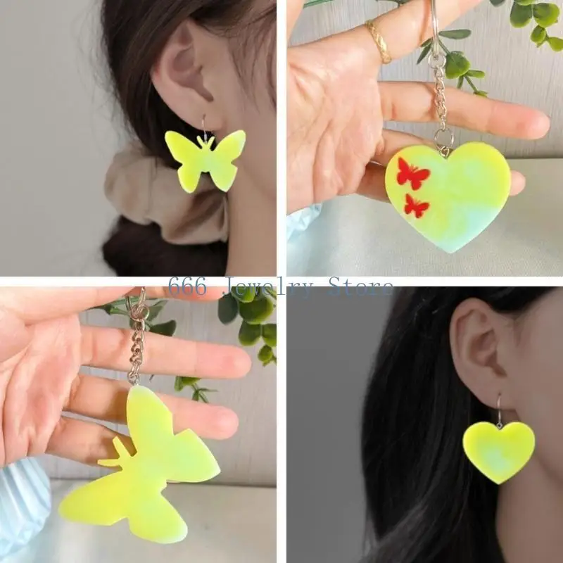 F2TD Unique Earrings Mold Heart Butterfly Shaped Silicone Molds Jewelry Making Tool