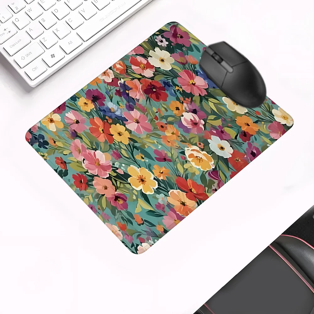 Tappetino per mouse Wildflowers Tappetino per mouse da gioco XXL Base in gomma con bordo cucito Tappetino da scrivania antiscivolo Computer Accessori da scrivania di grandi dimensioni