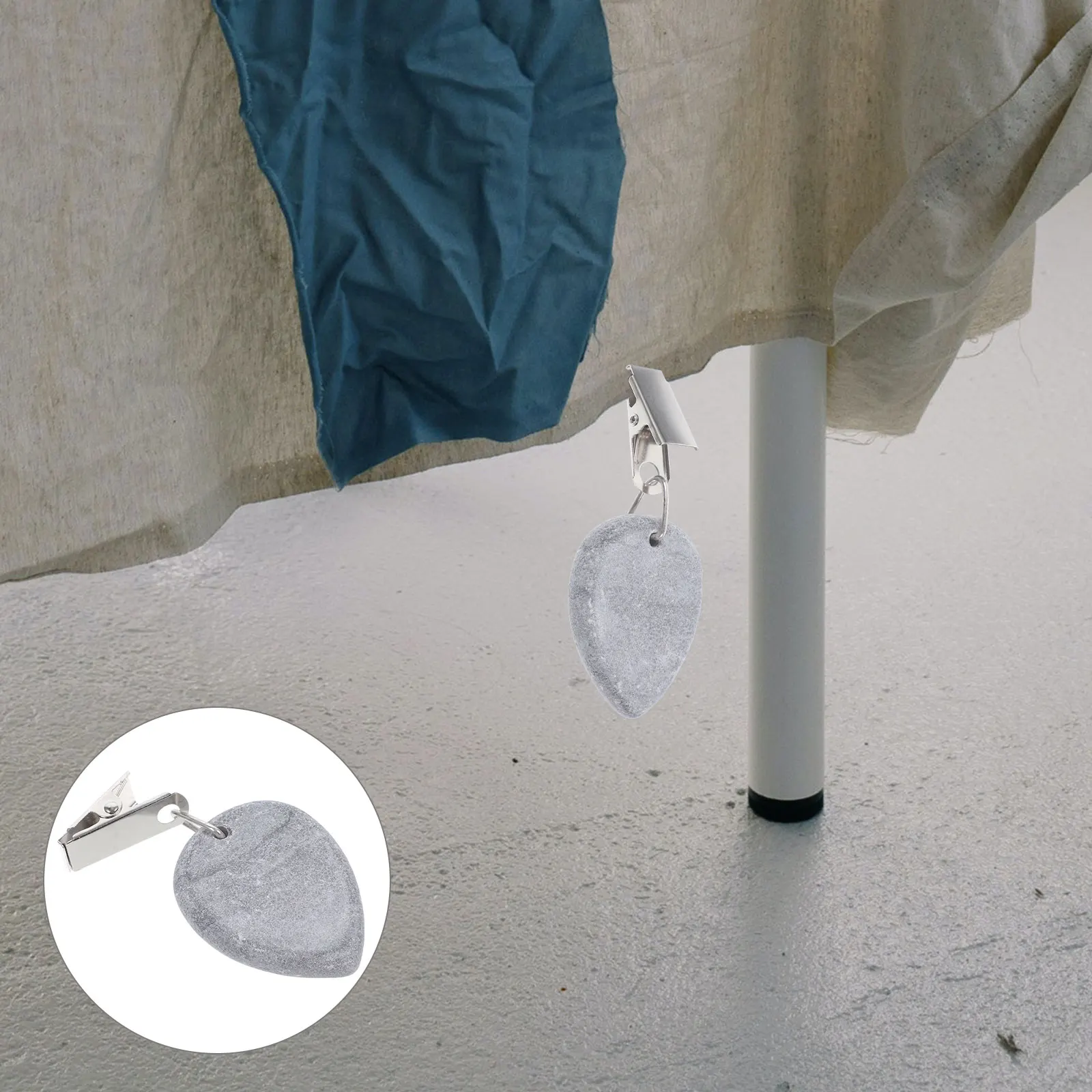 

4pcs Tablecloth Weights 35x45mm White Marble Clips Decorative Tear Drop Shape for Home Party Banquet Outdoor Picnic