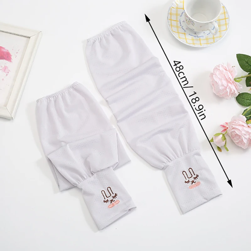 1 زوج الصيف الحرير الجليد طويلة الأكمام مكافحة حروق الشمس غطاء للذراع الرجال النساء الكفة جديد كول اليد الأكمام المضادة للأشعة فوق البنفسجية قفازات تسلق الجبال #6