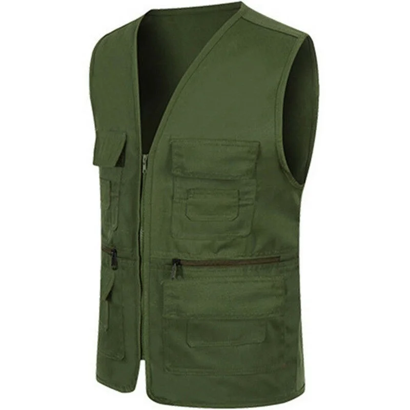 Men's multi-pocket traveler fishing photography director outdoor vest