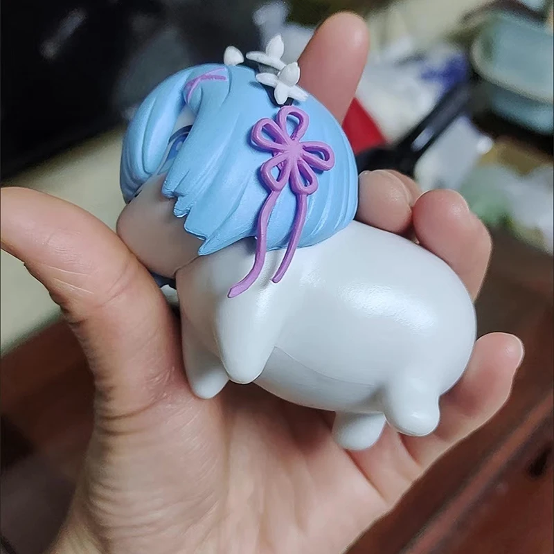 اليابانية الساخنة أنيمي دورو ريم Q نسخة اللعب الشكل دمية تحصيل بولي كلوريد الفينيل ثابت الهزلي سلسلة لعبة سطح المكتب الديكور هدايا عيد الميلاد