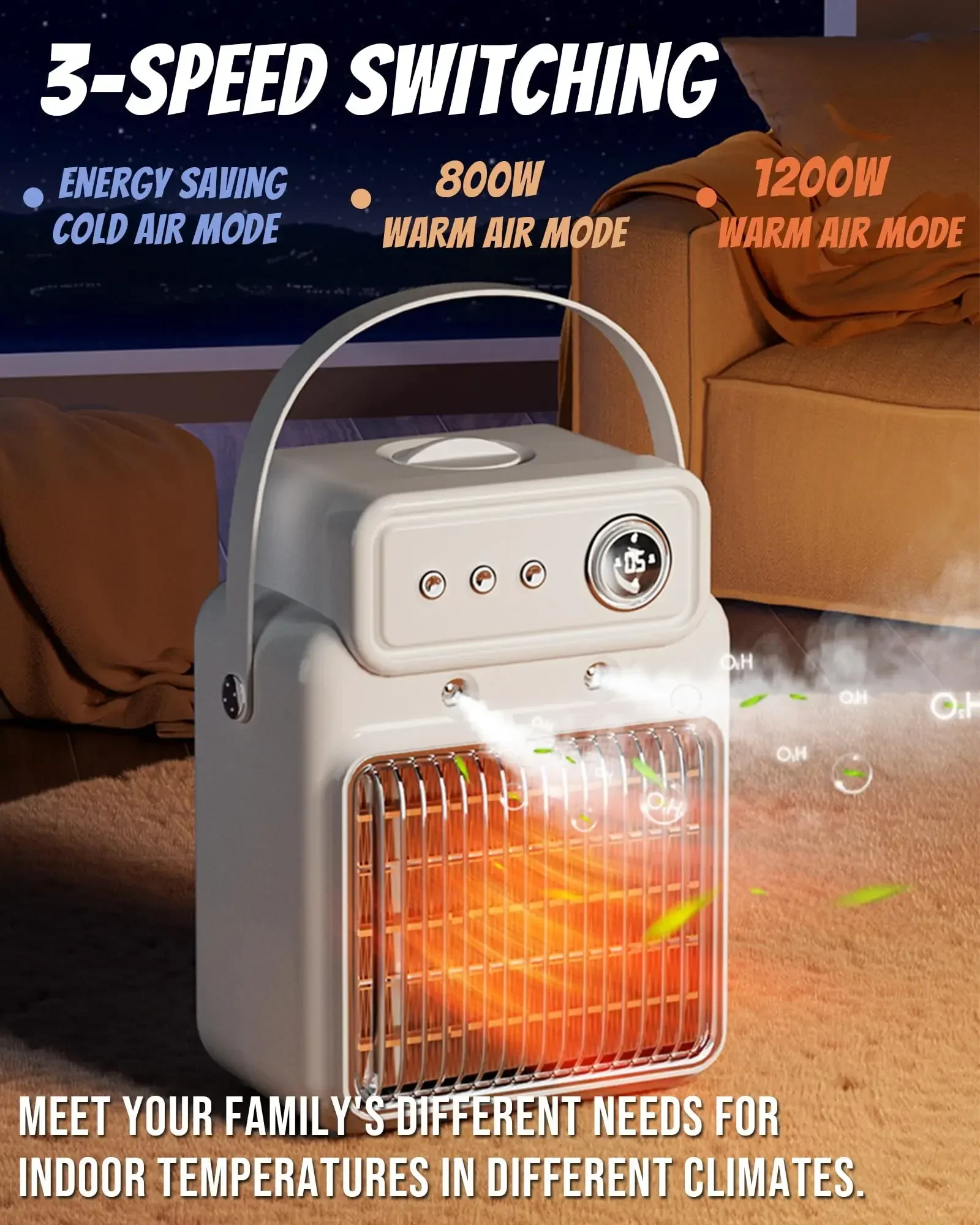 New Home Heating Fan, Portable Heater, Office Space Heater, Heating Gadget