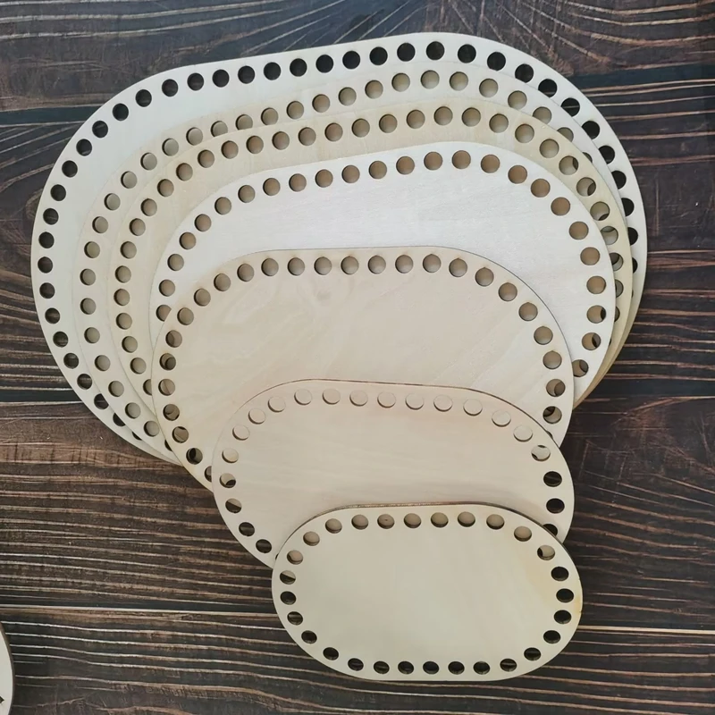 Mix 7 size Oval  Wooden bases for crochet baskets