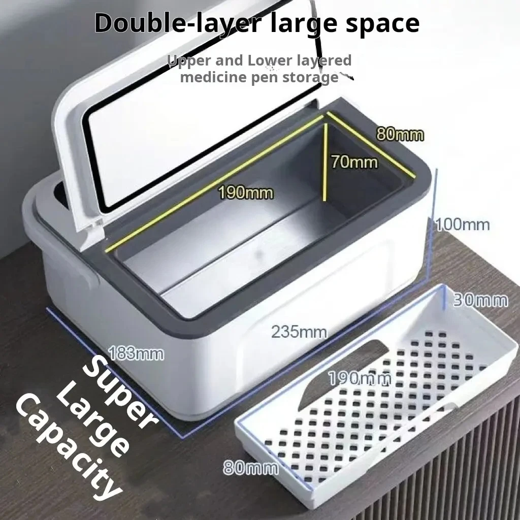 Frigorifero per insulina, frigorifero per medicinali da viaggio in auto, frigorifero di grande capacità a doppio strato per insulina a temperatura costante