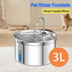 Stainless Steel Cat Fountain With Replaceable Filter Element Cats Water Dispenser Pet Cat Ultra Quiet Pump Water Fountain