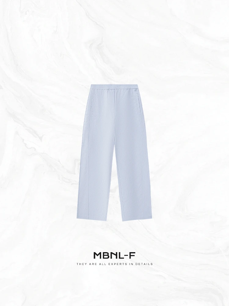 

MBNLF "Lowie Blue Pants" Premium Dyed Straight Leg Nine-Tenths Length Casual Pants for Women Summer 2025 Other Material 00%