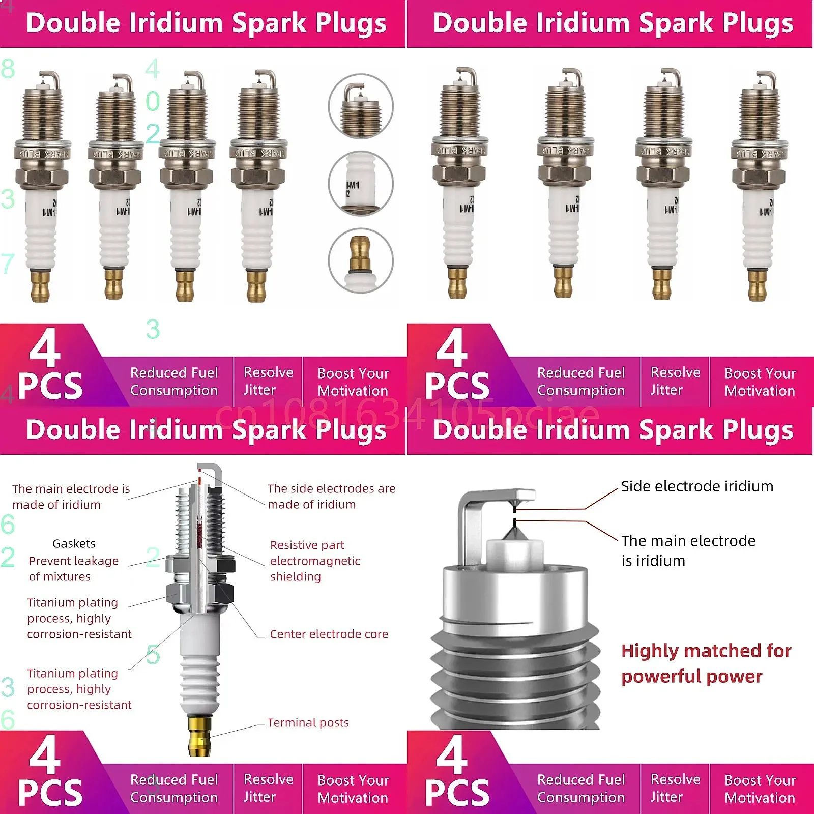 Double Iridium Spark Plug C-10 for VW Touareg Motion 7L IFR6T11 PFR6W-T Auto Parts