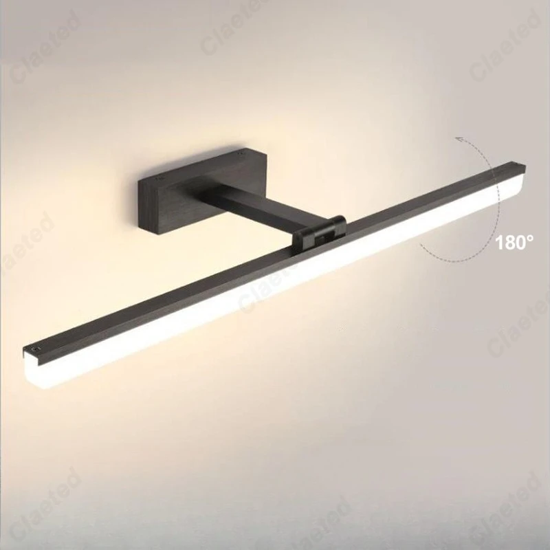 Modern Minimalist Strip LED Aluminum Acrylic Mirror Lamp Bathroom Dresser Luxury Lighting