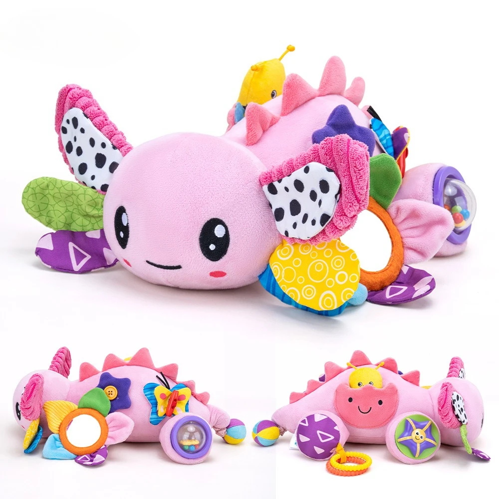 

1Pc Cute Salamander Plush Doll, skin-friendly chewable soothing toy, educational toy to train kids fine motor skills