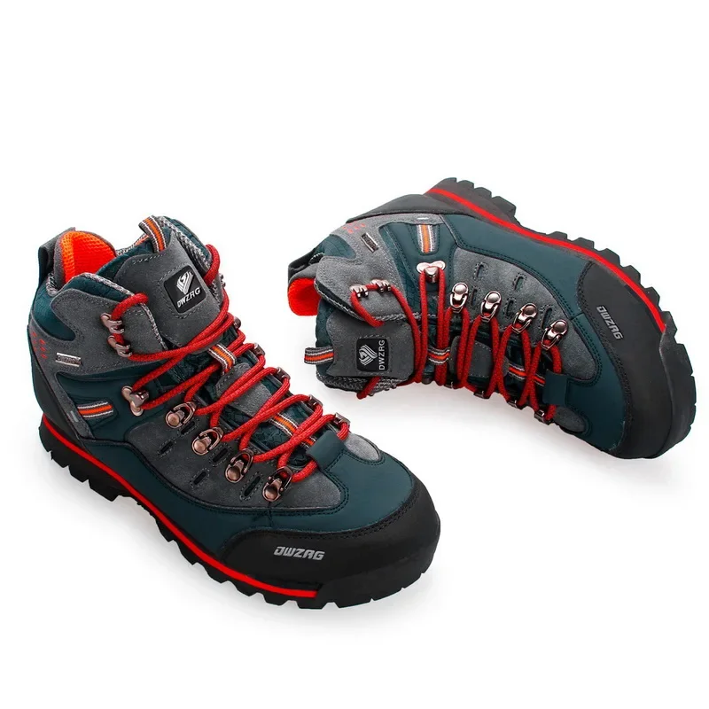 Zapatos de senderismo de cuero genuino para hombre, zapatillas de montaña impermeables de alta calidad, calzado deportivo para escalar al aire libre, botas todoterreno para hombre