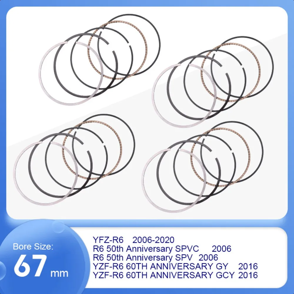 67mm 67.25mm 67.5mm Piston Rings Replacement Part 2C0-11603-00-00 for Yamaha YFZ-R6 50th 60th Anniversary YFZR6 YFZ R6