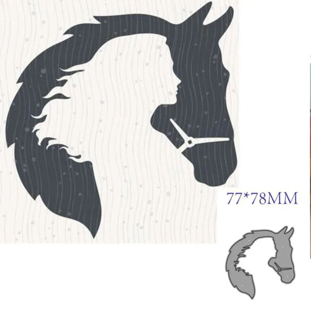 Metal cutting molds Woman and horse decorations making scrapbooks photo albums paper cards embossing workmanship