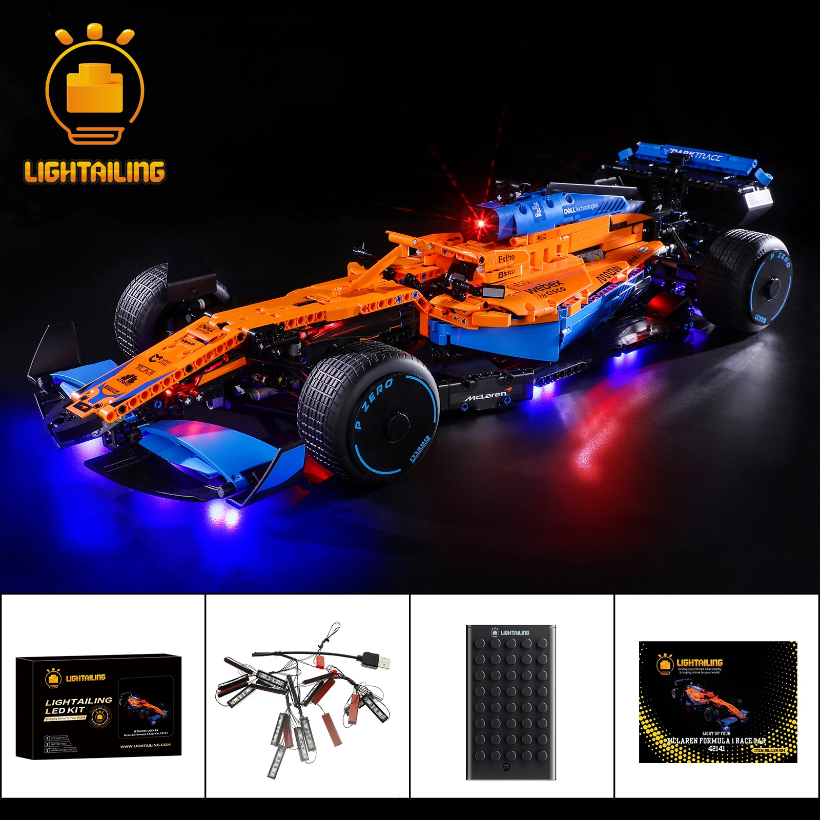 LIGHTAILING LED Light Kit for 42141 Formula 1 Race Car Building Blocks Set (NOT Include the Model) Bricks Toys for Children