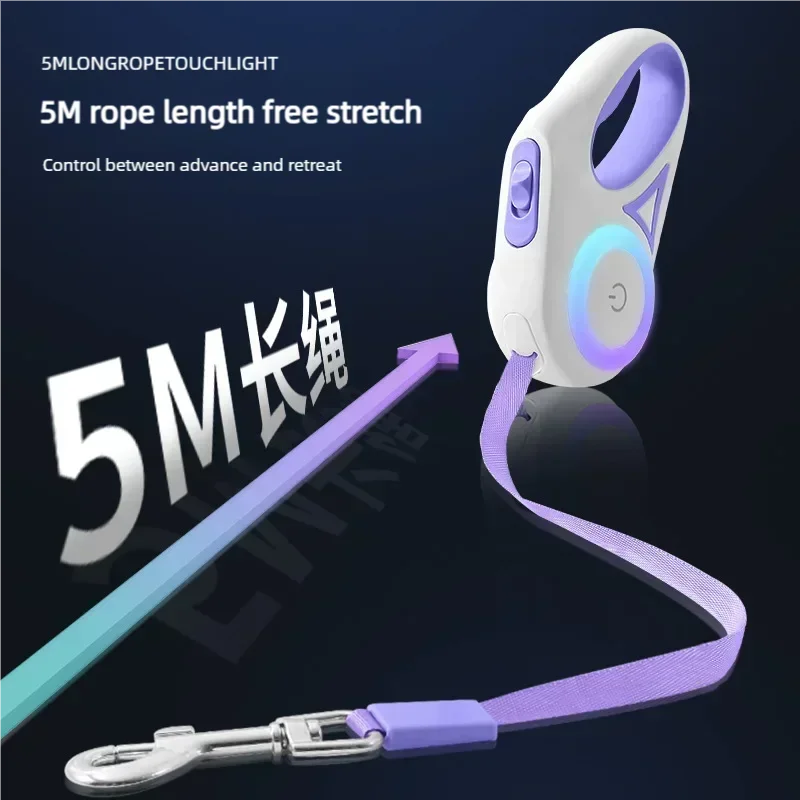 Xiaomi Youpin Automatic Dog Leash Retractable LED Luminous Leading Fashion Light Straps For Puppy Pet Flexi Walking Running Lead