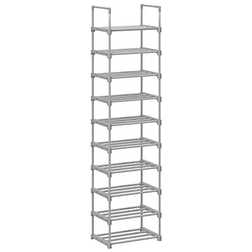 Schoenenrek, 10-Tier Metalen Schoenorganizer, Aanpasbaar Ontwerp, Metalen Frame, Ruimtebesparend