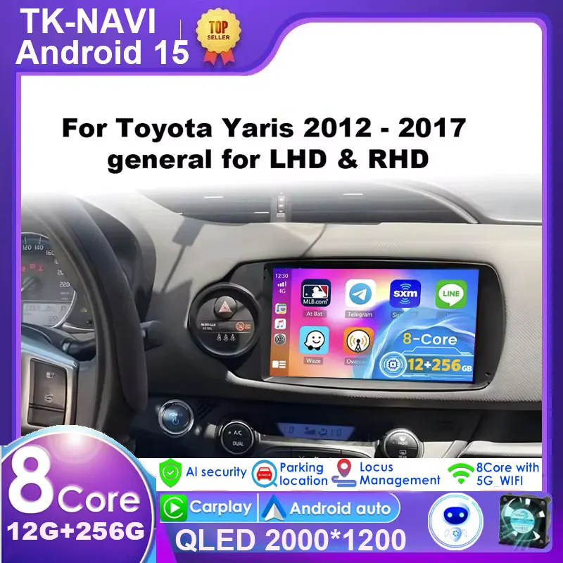 

Car Radio Android 15 Carplay For Toyota Yaris 2012 2013 2014 2015 2016 2017 Navigation GPS Multimedia Player Stereo WIFI BT Auto