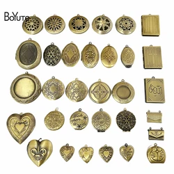 BoYuTe Zakka Diy Handmade Jewelry Materials Antique Bronze Brushed Floating Openable Photo Locket Pendant