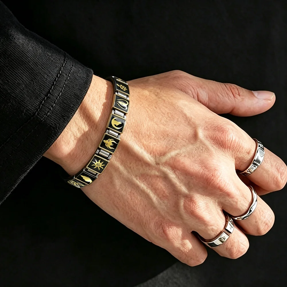 Original Design Gothic Punk Retro Schlangen-, Spinnen- und Fledermaus-Motiv Italienische Gliederkette 9mm Armbandherstellung Perlen DIY Edelstahl Schmuck Geschenk – Detail 6