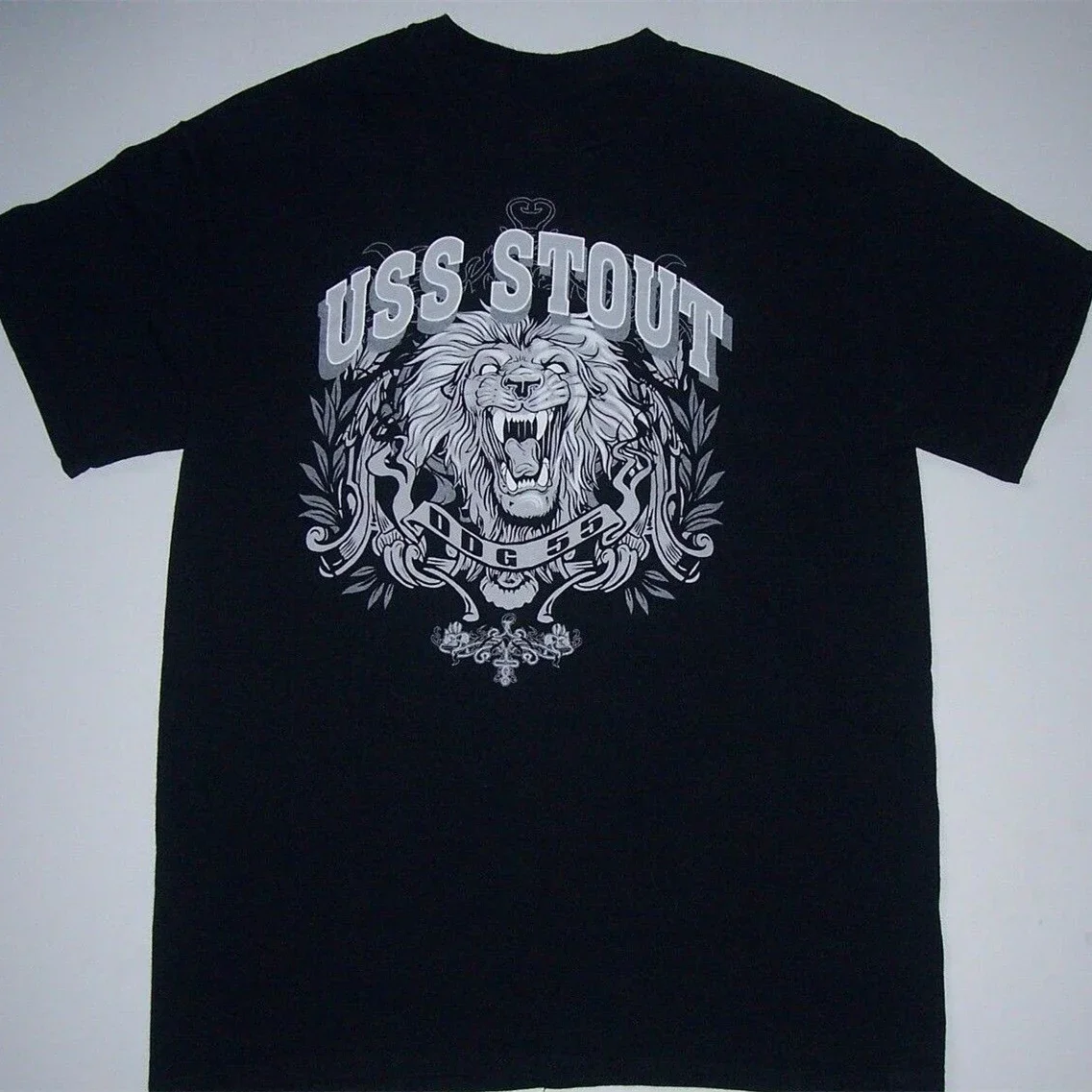 Vintage USS Stout DDG 55 Destroyer T-Shirt 100% Cotton O-Neck Summer Short Sleeve Casual Mens T-shirt Size S-3XL