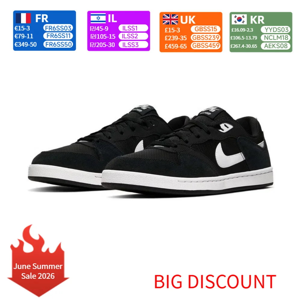 

Nike SB Alleyoop Suede Unisex Low-Top Skate Shoe Black/White CJ0882-001