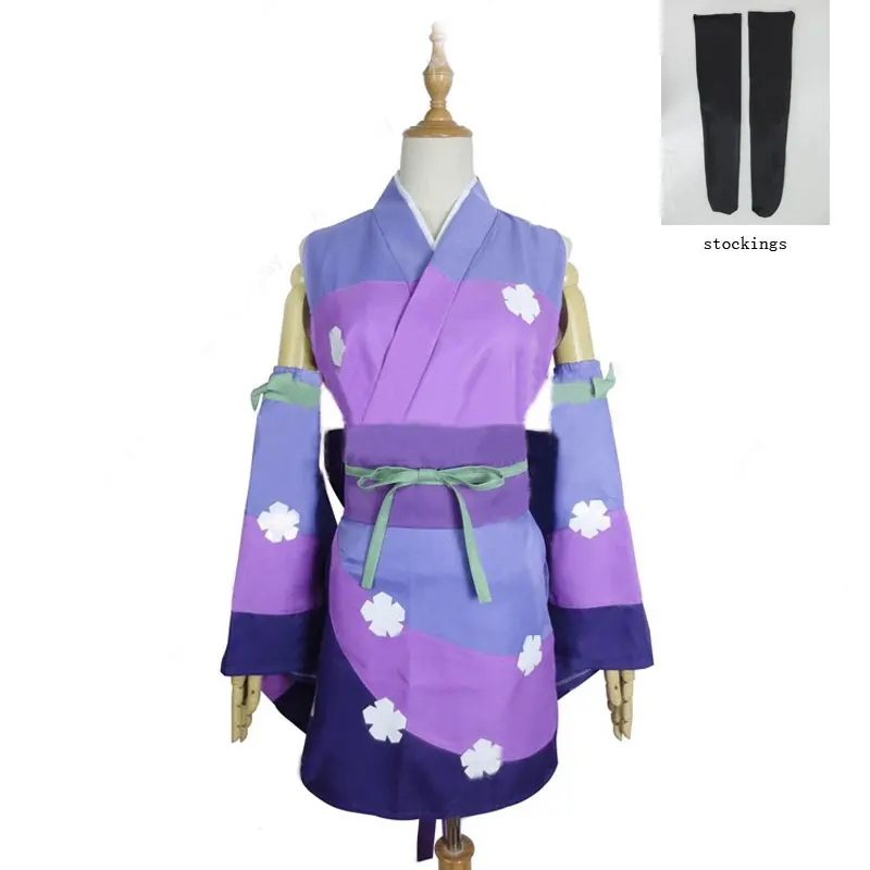 

Erza Scarlet Cosplay Costume Anime Purple Kimono Uniform Outifit Women's Halloween Party Clothing Custom Size