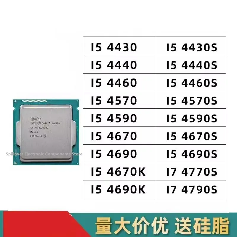i5-4460 I5-4440 I5-4590 I5-4570S I5-4670K I5-4690 4430S 4460T 4440S I7-4770K I7-4785T  I7 4785T  I7-4790S processor cpu