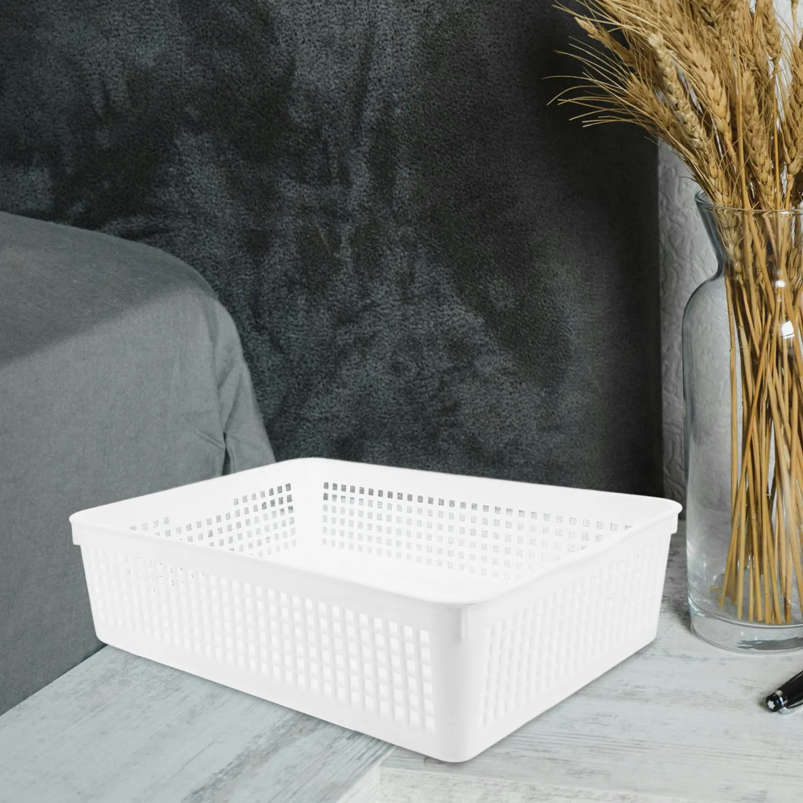 

6Pcs Storage Basket Multi-Use Plastic File Organizer Desktop Holder File Boxes Makeup Container Countertop Sundries Organizer