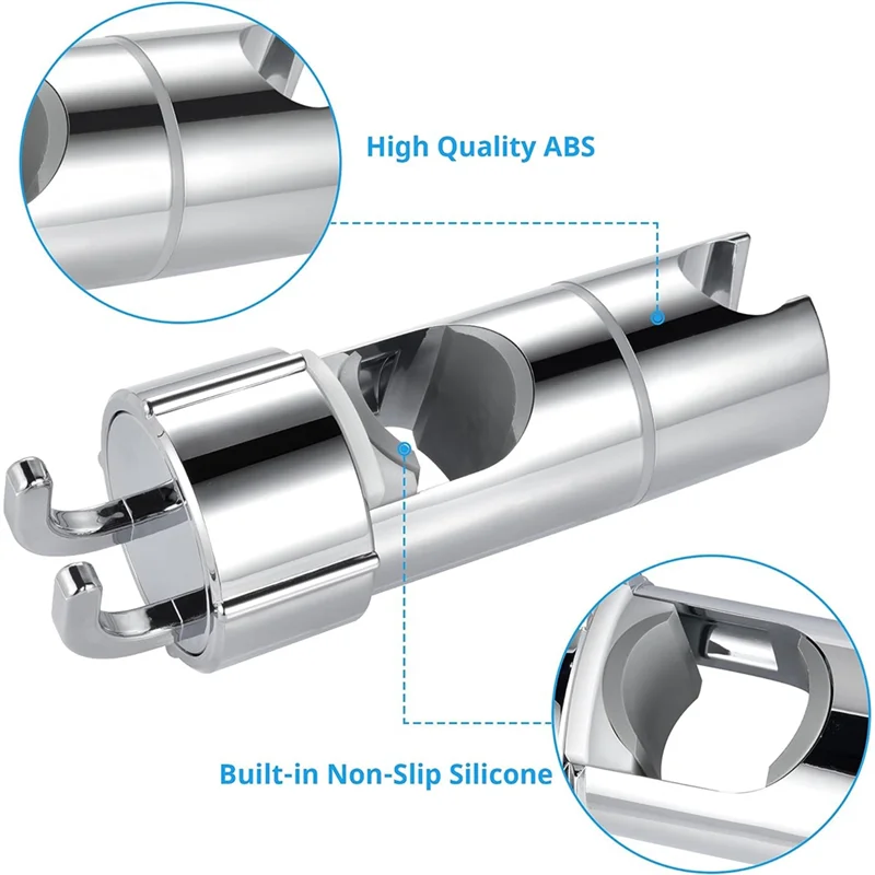 Pemegang Shower tangan dengan 2 kait, pemegang Shower dapat disesuaikan, pemegang Shower putar 360 °, untuk kamar mandi