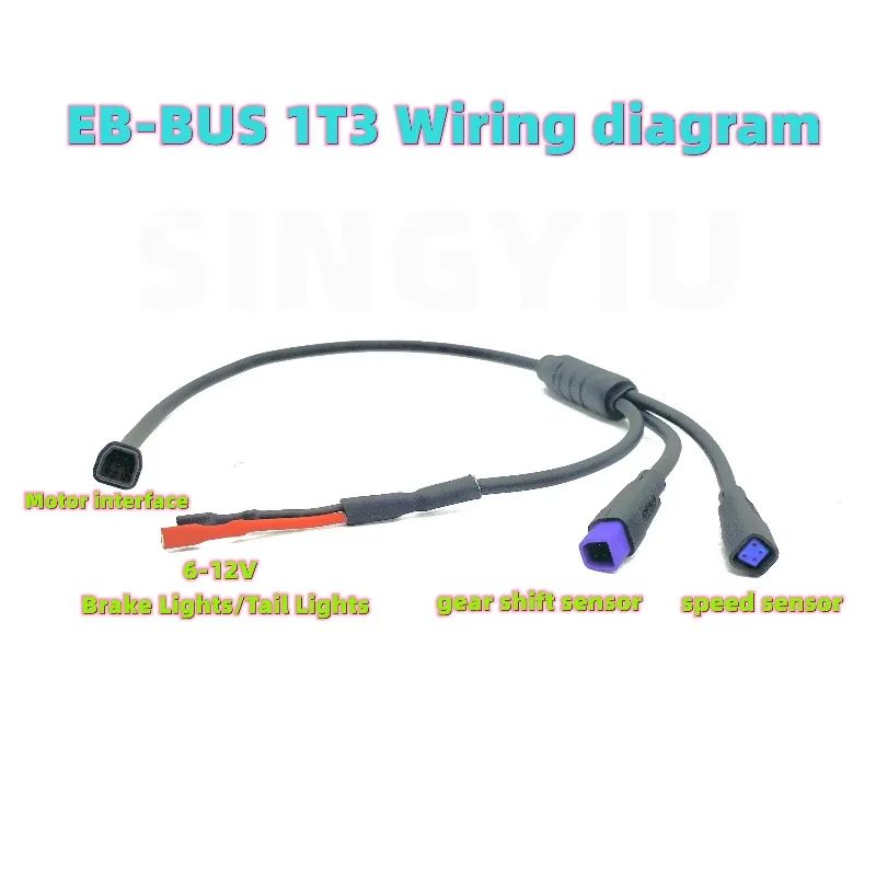 1T3 Cable Fit For Bafang M500 M600 M510 E-Bike Connect Speed Sensor Gear And Tail Light Components