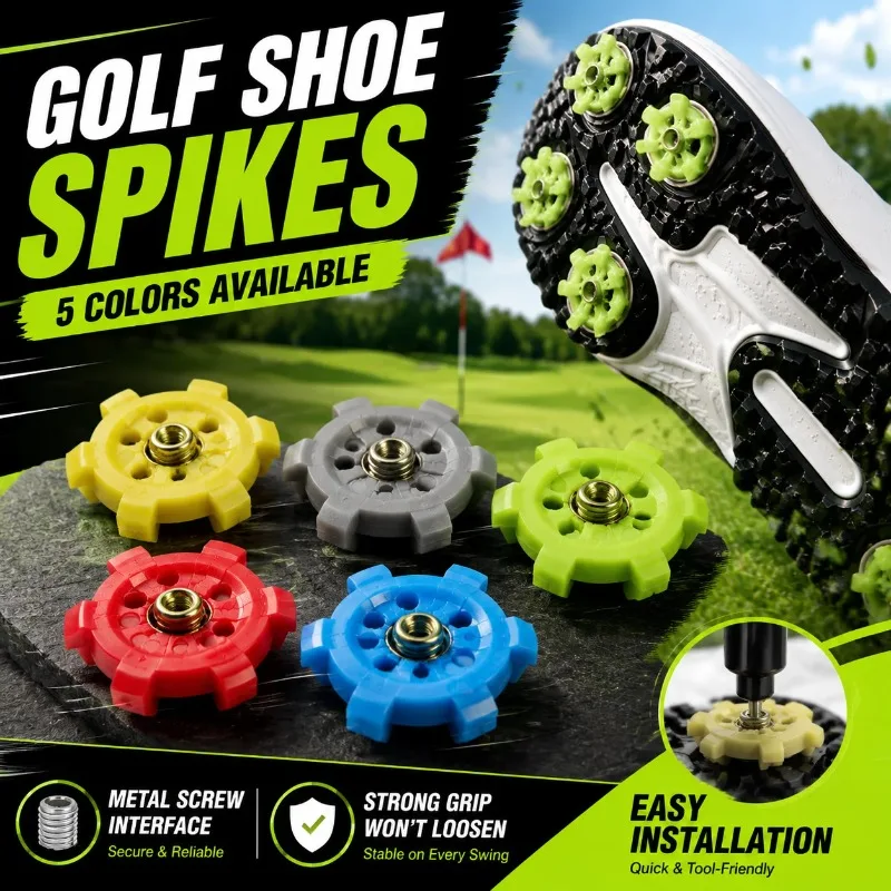 Golf Shoes, Metal Screw in Studs, Stable and anti Slip, Easy to Install, Disassemble, Replace Studs, Golf Training Accessories