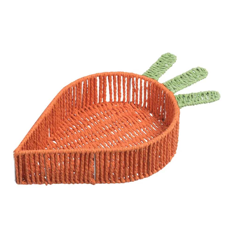 

Carrot Shaped Storage Basket Decorative Snack Organizer Multi-Functional Vegetable Fruit Candy Tray for Kitchen Tabletop
