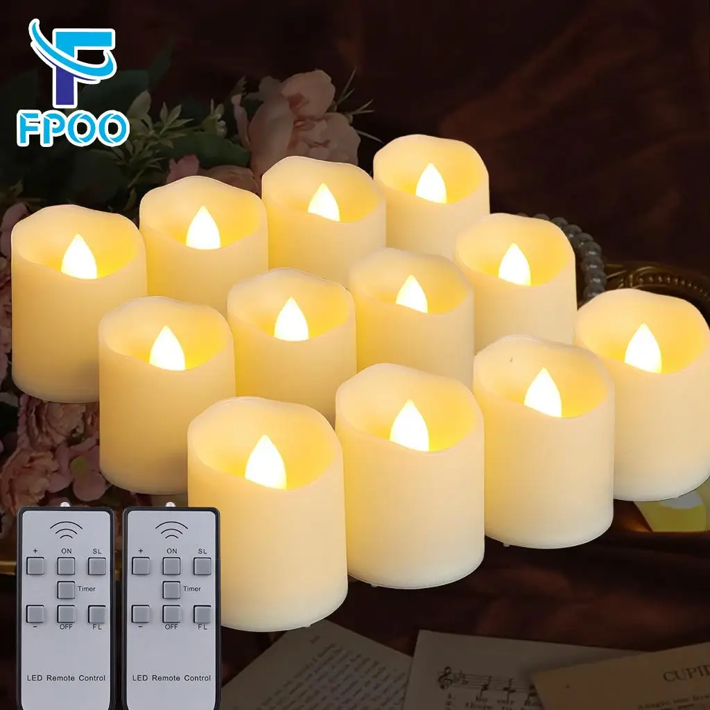 

Led Candles With batteries Timed Remote Control Flickering Flameless Candle Set Tea Light Birthday Home Decoration Votive candle