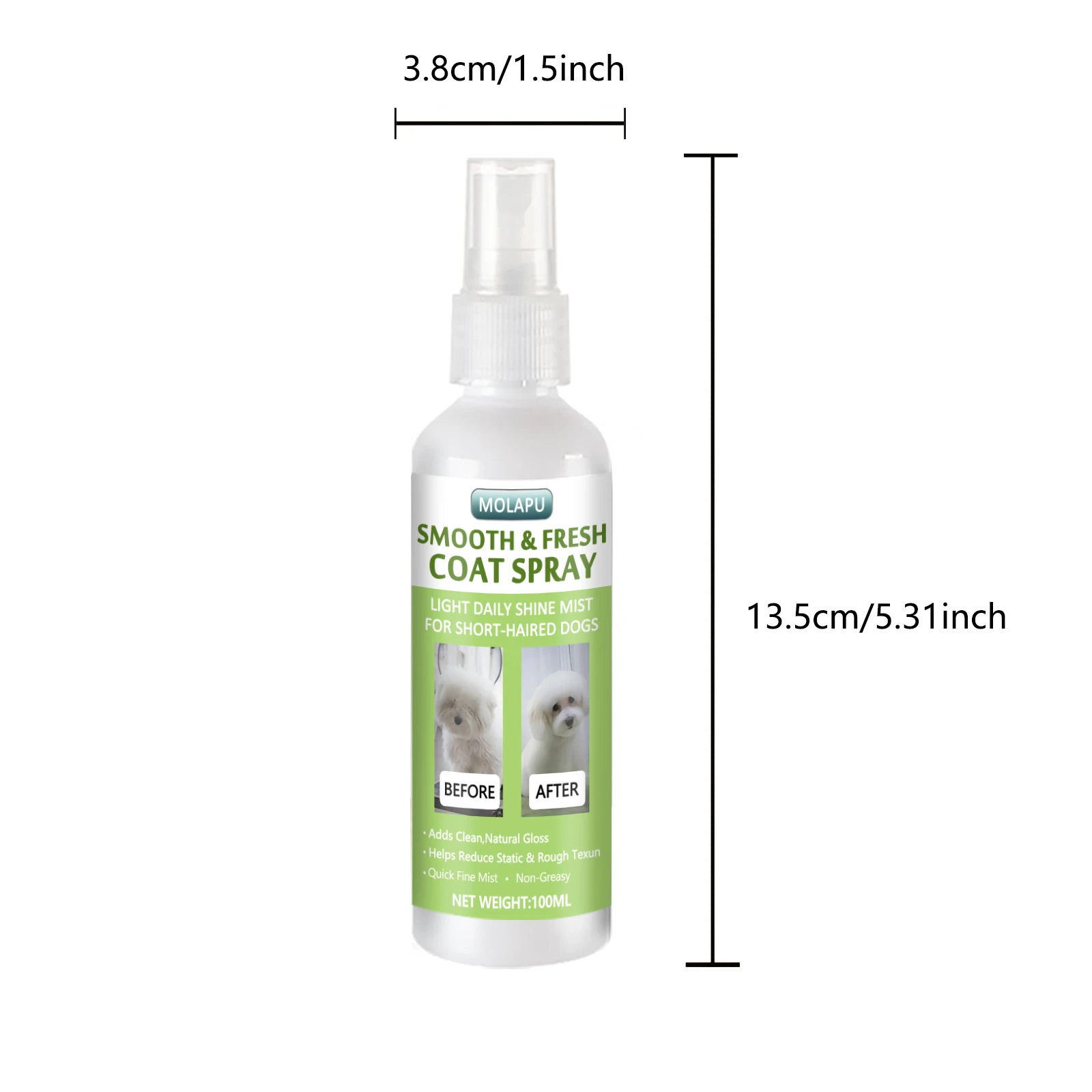 Haustierpflege- und Pflegeprodukte Instant 10-in-1 Kurzhaarspray - Hilft, lose Haare zu glätten, trockenes Haar weicher zu machen und kurze Felle sauber und leicht kämmbar zu halten - Leichtes Spray für einen frischen, natürlichen Glanz ohne fettiges Gefühl - Tägliches Pflegespray speziell für kurzhaarige Hunde entwickelt. – Detail 9