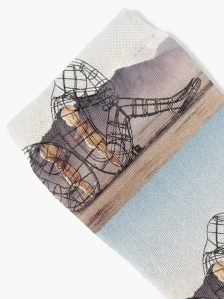 7. الهندسة المعمارية لشخصين تحول ظهورهم إلى واحد آخر في حرق الرجل. جوارب جوارب جوارب للرجال والنساء