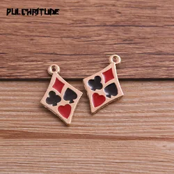 6Pcs 17*26mm Alloy Metal Drop Oil Playing Cards Charms Pendant For DIY Bracelet Necklace Jewelry Making