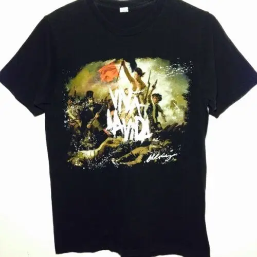 #Coldplay#Viva La Vida Black T-shirt Reprint Vintage Unisex Men New