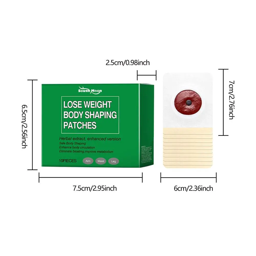 Parche linfático adelgazante, yeso para mejorar la pérdida de peso, alivia el estrés, adelgazante, moldeador corporal, pegatina para el ombligo, 10 piezas