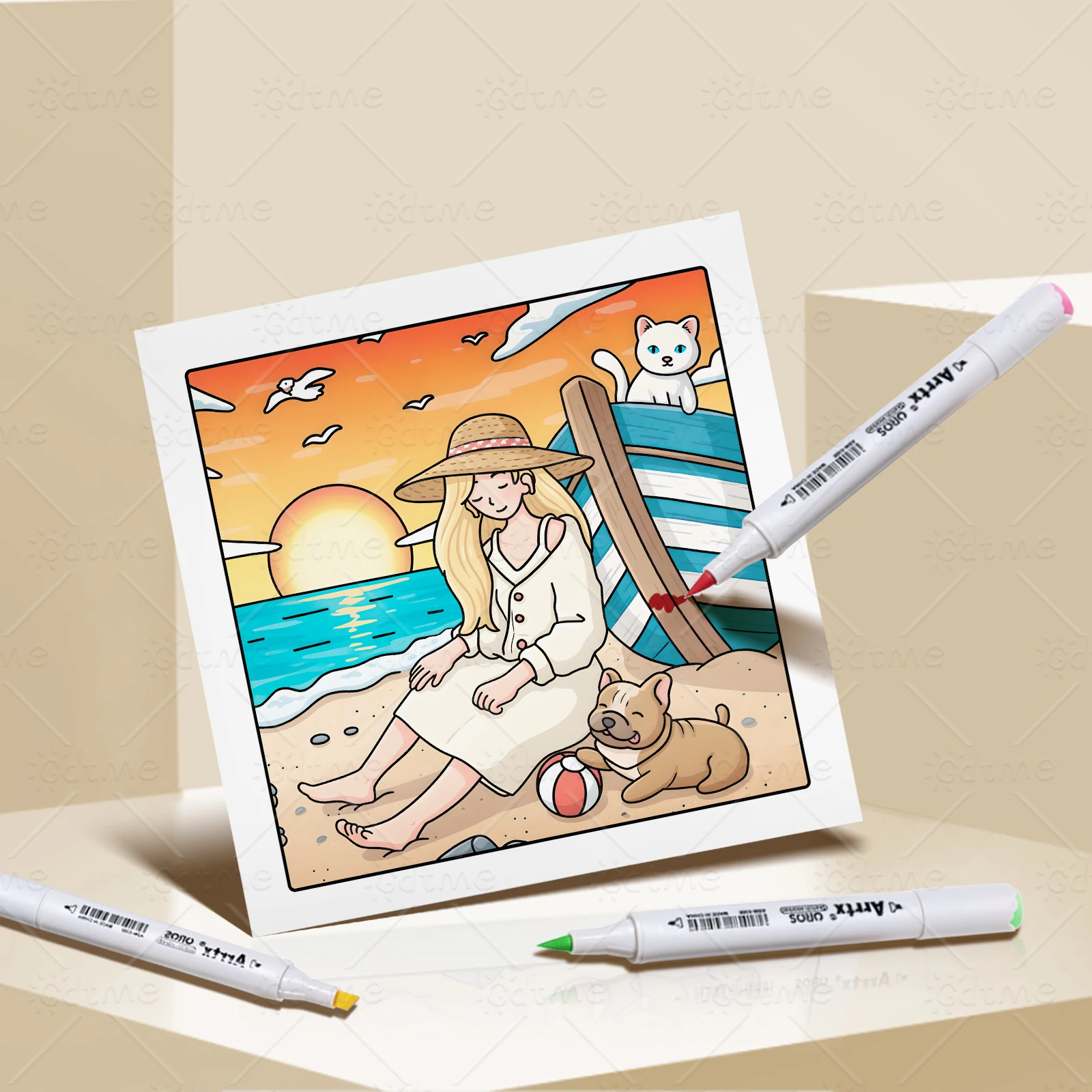 Girl's Family Bold-easy Patterns Coloring Book for Adults Cute Drawing Book Perfect Gift for Party and Birthday ﻿