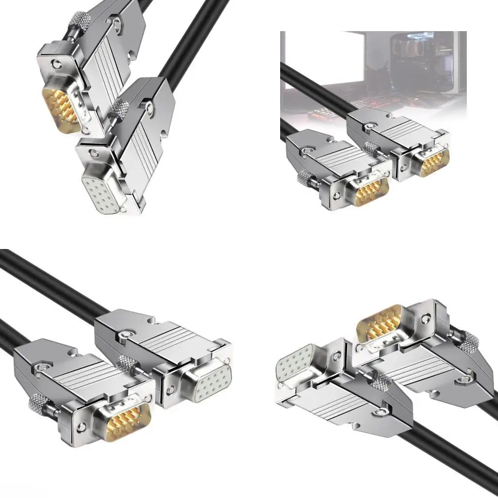 

D08B SVGA Cable HDB15 Male/Female 150cm Coaxialed Wire Double Shielded Fast Speed