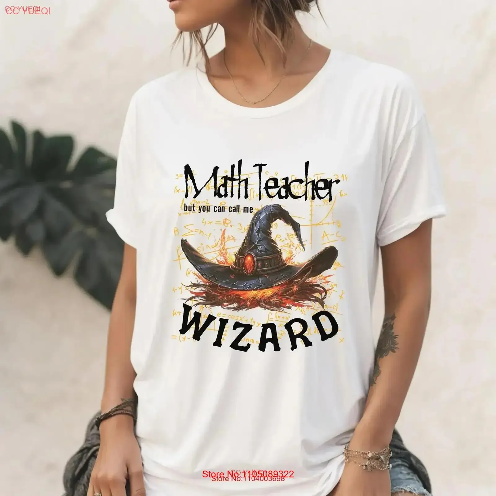 

Math teacher gift idea Halloween T Shirt wizard sorcerer high school vintage Washed Unisex Breathable Soft