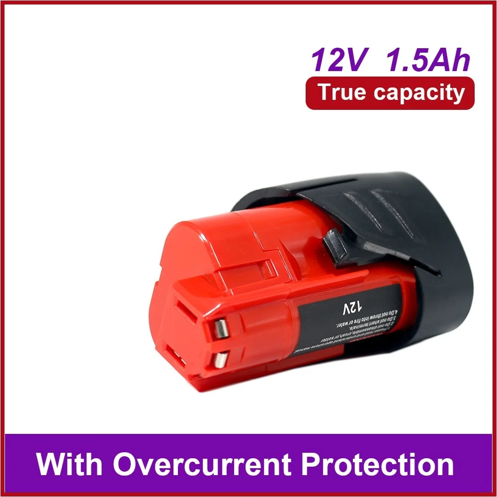 

For Milwaukee 3000mh 18650 12V lithium battery 12V M12 XC 48-11-2410 48-11-2420 48-11-2411 12-Volt Cordless Tools Battery